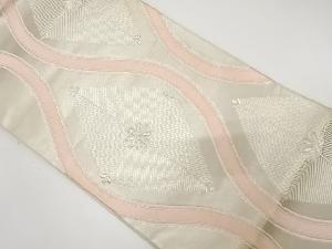 アンティーク　立涌に若松・花模様織り出し袋帯（材料）